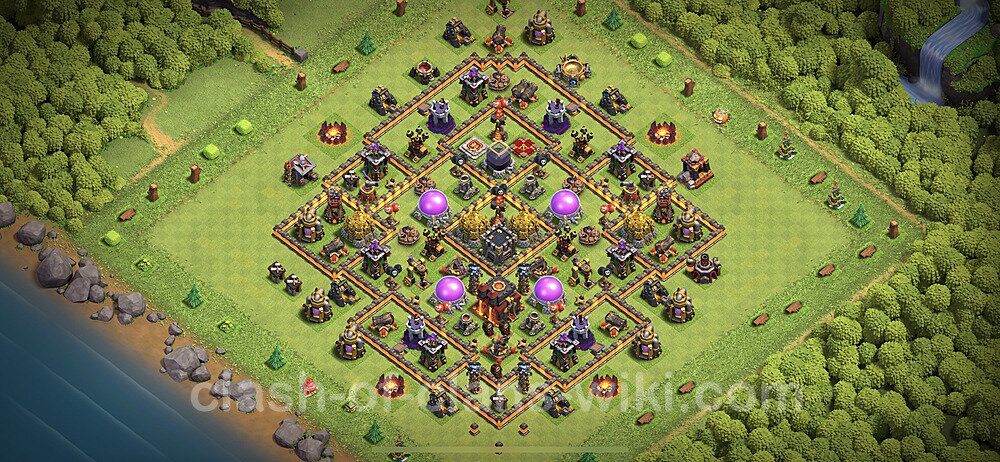 Base plan TH10 (design / layout) with Link, Anti 3 Stars, Hybrid for Farming 2023, #79