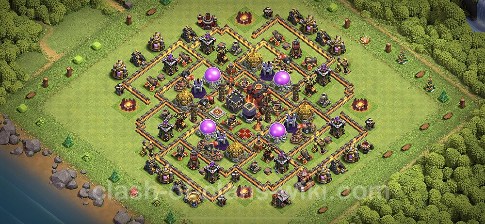 Base plan TH10 (design / layout) with Link, Anti Everything, Hybrid for Farming 2023, #80