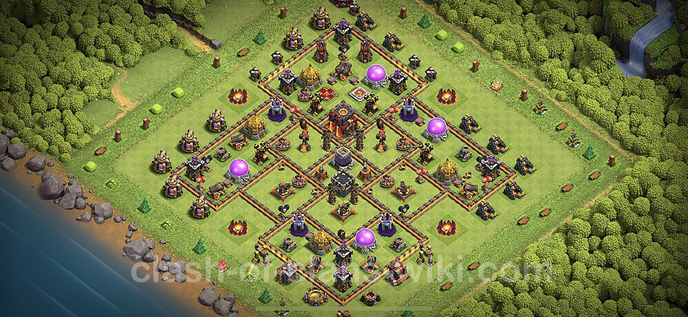 Base plan TH10 Max Levels with Link, Anti 3 Stars, Anti Air / Dragon for Farming 2023, #81