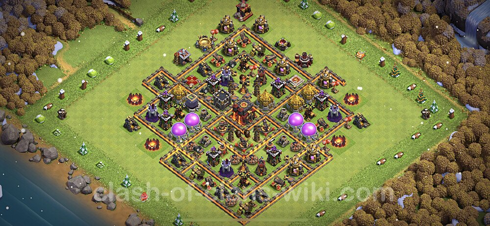 Base plan TH10 (design / layout) with Link, Anti Everything for Farming, #818