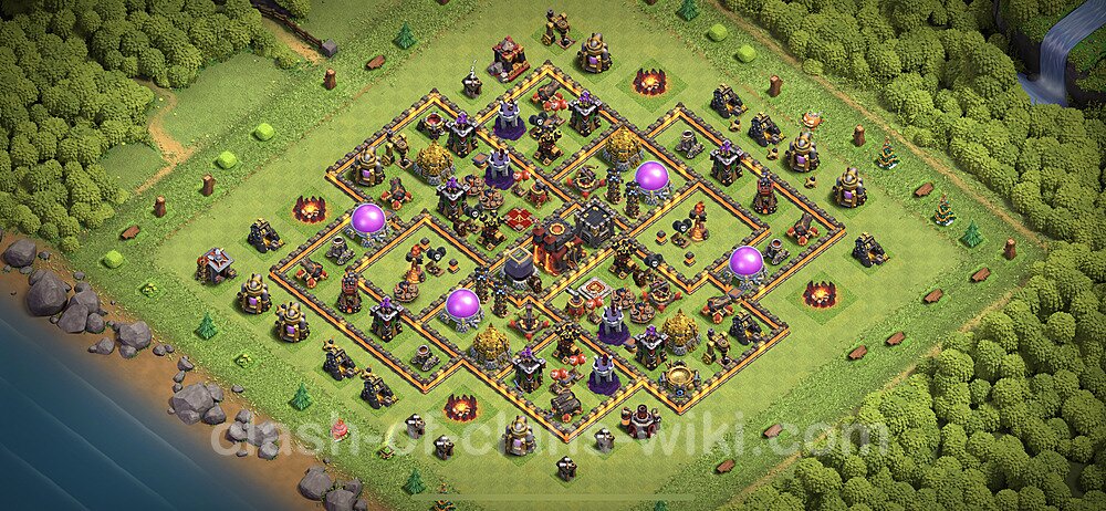 Base plan TH10 Max Levels with Link, Anti 3 Stars, Anti Air / Dragon for Farming 2023, #82