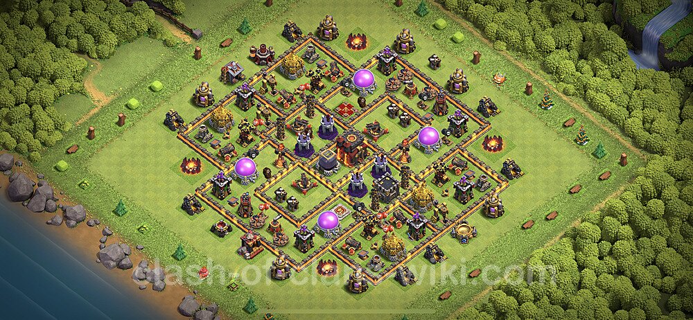 Base plan TH10 Max Levels with Link, Anti 3 Stars, Anti Everything for Farming 2023, #87