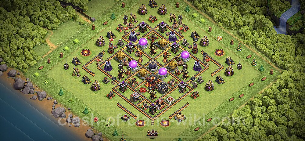 Base plan TH10 Max Levels with Link, Anti Air / Dragon, Hybrid for Farming 2023, #92