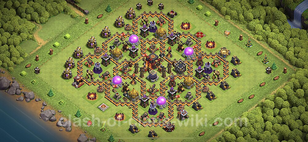 Base plan TH10 Max Levels with Link, Anti 3 Stars, Anti Everything for Farming 2023, #93