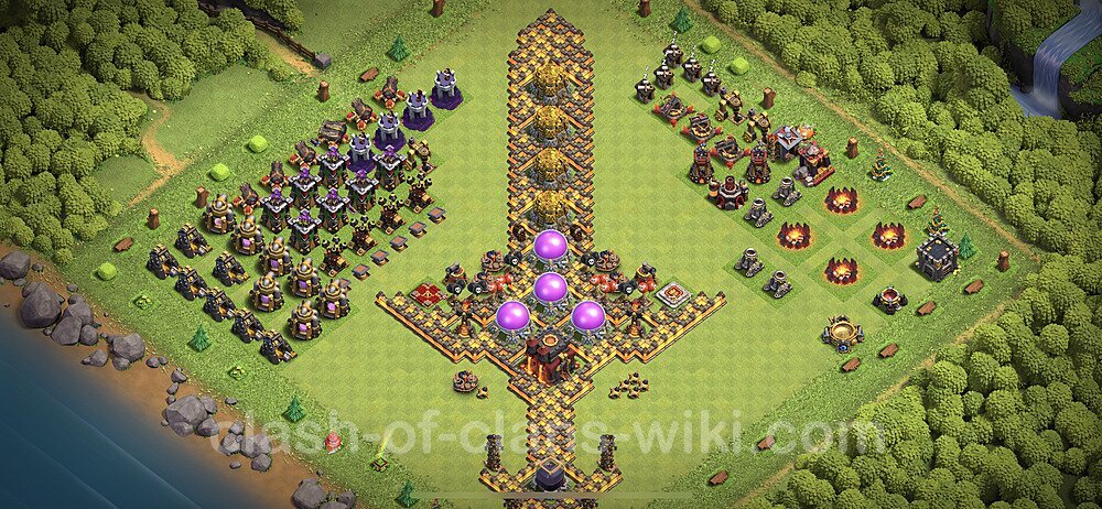 TH10 Troll Base Plan with Link, Copy Town Hall 10 Funny Art Layout 2023, #10