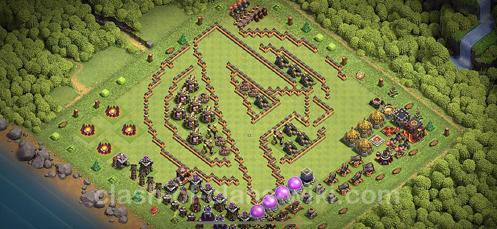 TH10 Troll Base Plan with Link, Copy Town Hall 10 Funny Art Layout, #11