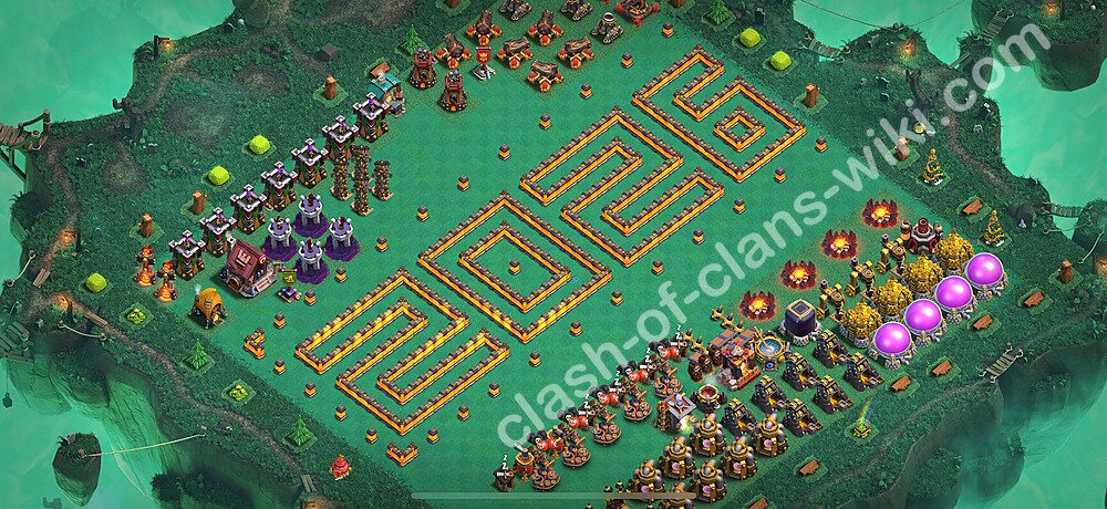 TH10 Troll Base Plan with Link, Copy Town Hall 10 Funny Art Layout 2025, #1317