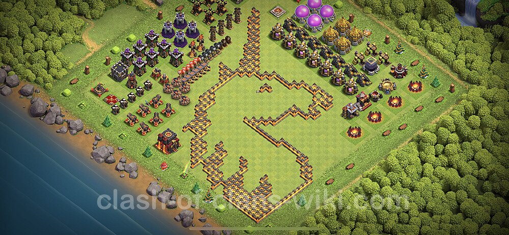 TH10 Troll Base Plan with Link, Copy Town Hall 10 Funny Art Layout 2023, #15