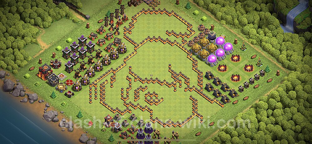 TH10 Troll Base Plan with Link, Copy Town Hall 10 Funny Art Layout 2023, #16