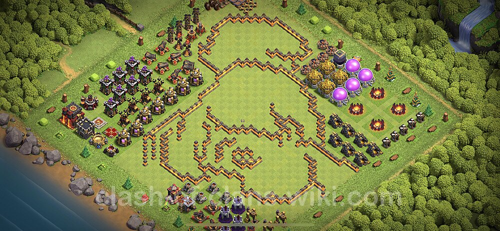 Funny Troll Diseño de aldea Ayuntamiento 10 Copiar - COC TH10 Perfecta Distribucion 2023 + Enlace, #16