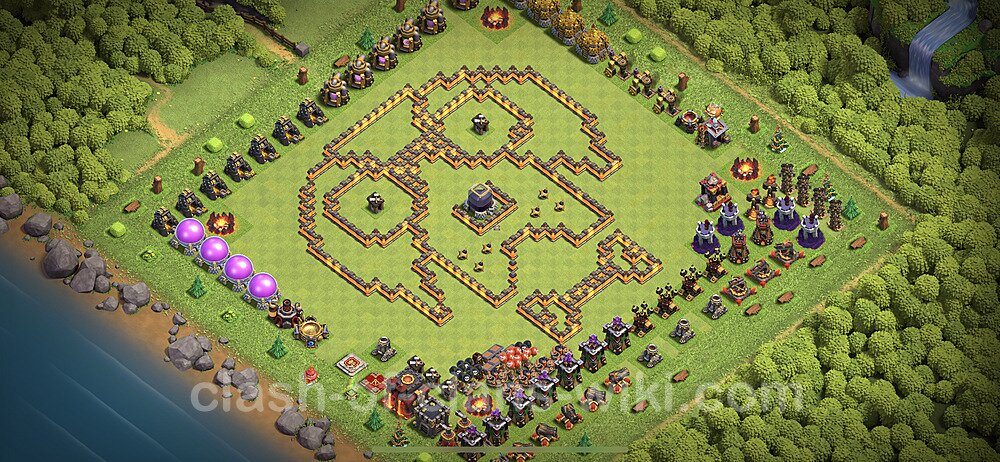 TH10 Troll Base Plan with Link, Copy Town Hall 10 Funny Art Layout 2023, #17