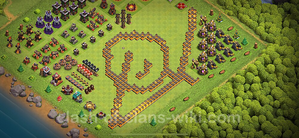 TH10 Troll Base Plan with Link, Copy Town Hall 10 Funny Art Layout 2024, #1941