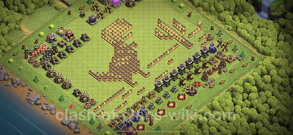 TH10 Troll Base Plan with Link, Copy Town Hall 10 Funny Art Layout 2023, #2