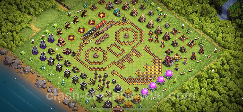 Die Troll Base RH10 + Link 2025 - COC Rathaus Level 10 Funny Troll Base, #2153