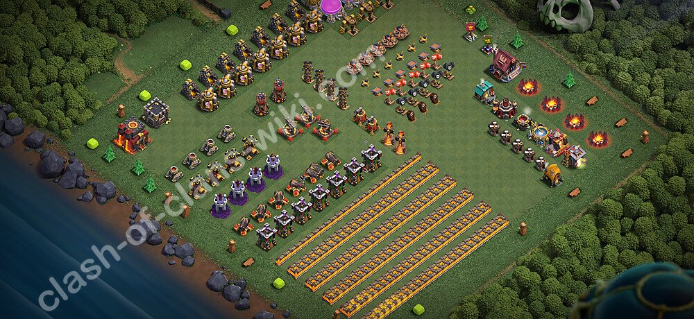 TH10 Troll Base Plan with Link, Copy Town Hall 10 Funny Art Layout 2026, #3377
