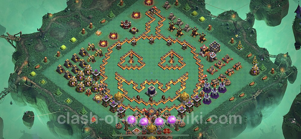 TH10 Troll Base Plan with Link, Copy Town Hall 10 Funny Art Layout, #691