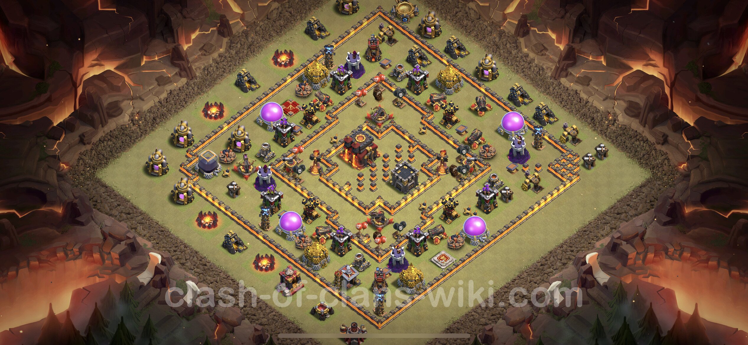 Town Hall 10 Anti 3 Star War Base Best Anti 3 Stars War Base TH10 with Link, Hybrid - Town Hall Level 10