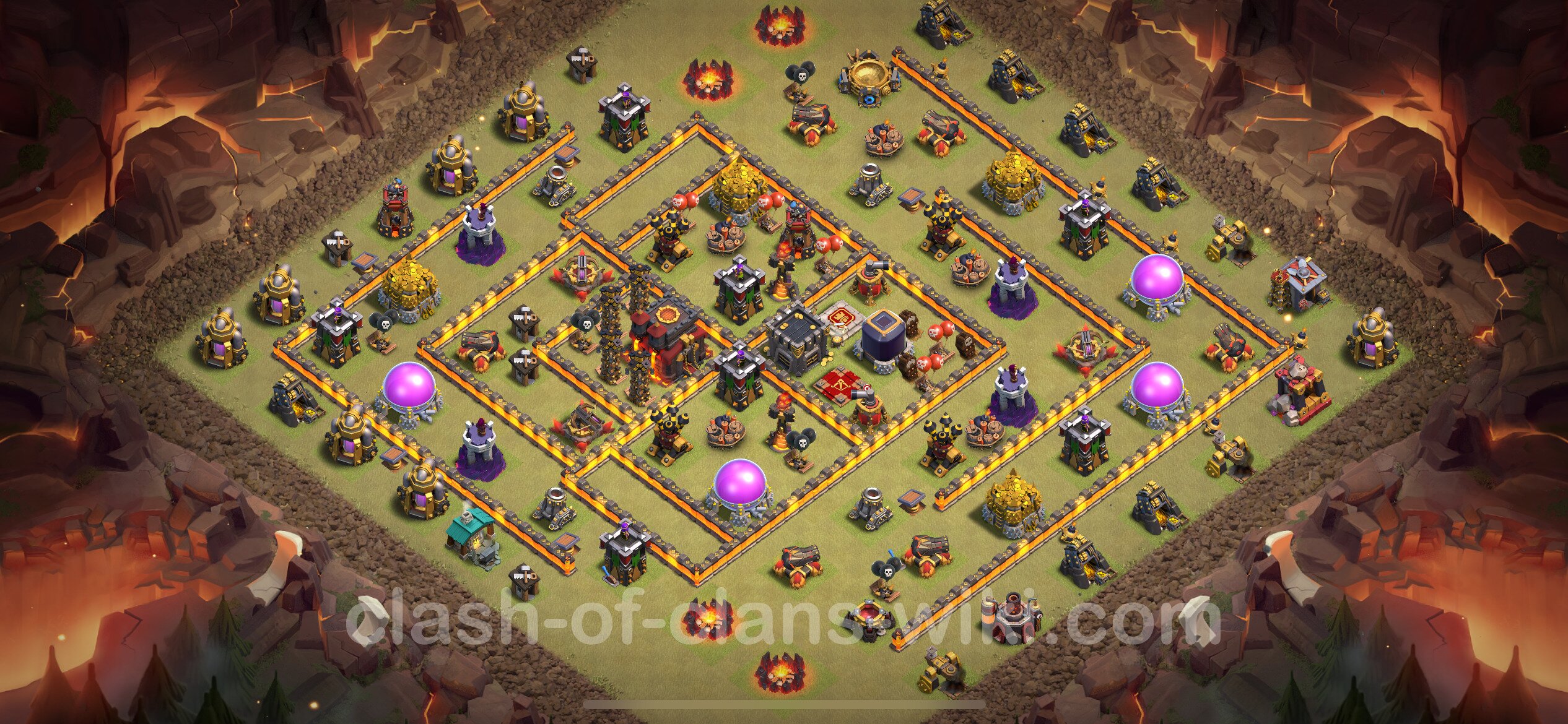 Town Hall 10 Anti 3 Star War Base Best Anti 3 Stars War Base TH10 with Link, Hybrid - Town Hall Level 10