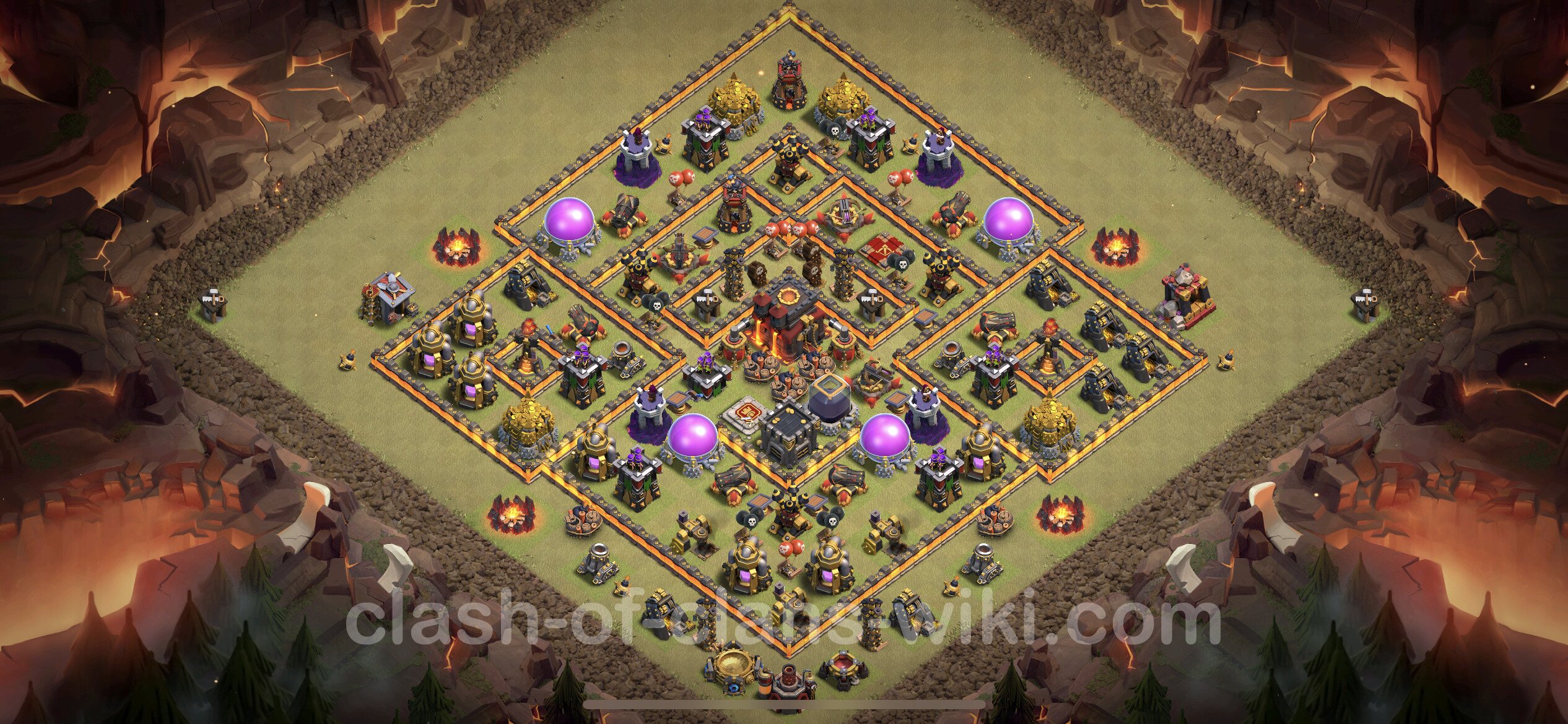 Town Hall 10 Anti 3 Star War Base Best Anti 3 Stars War Base TH10 with Link, Hybrid - Town Hall Level 10
