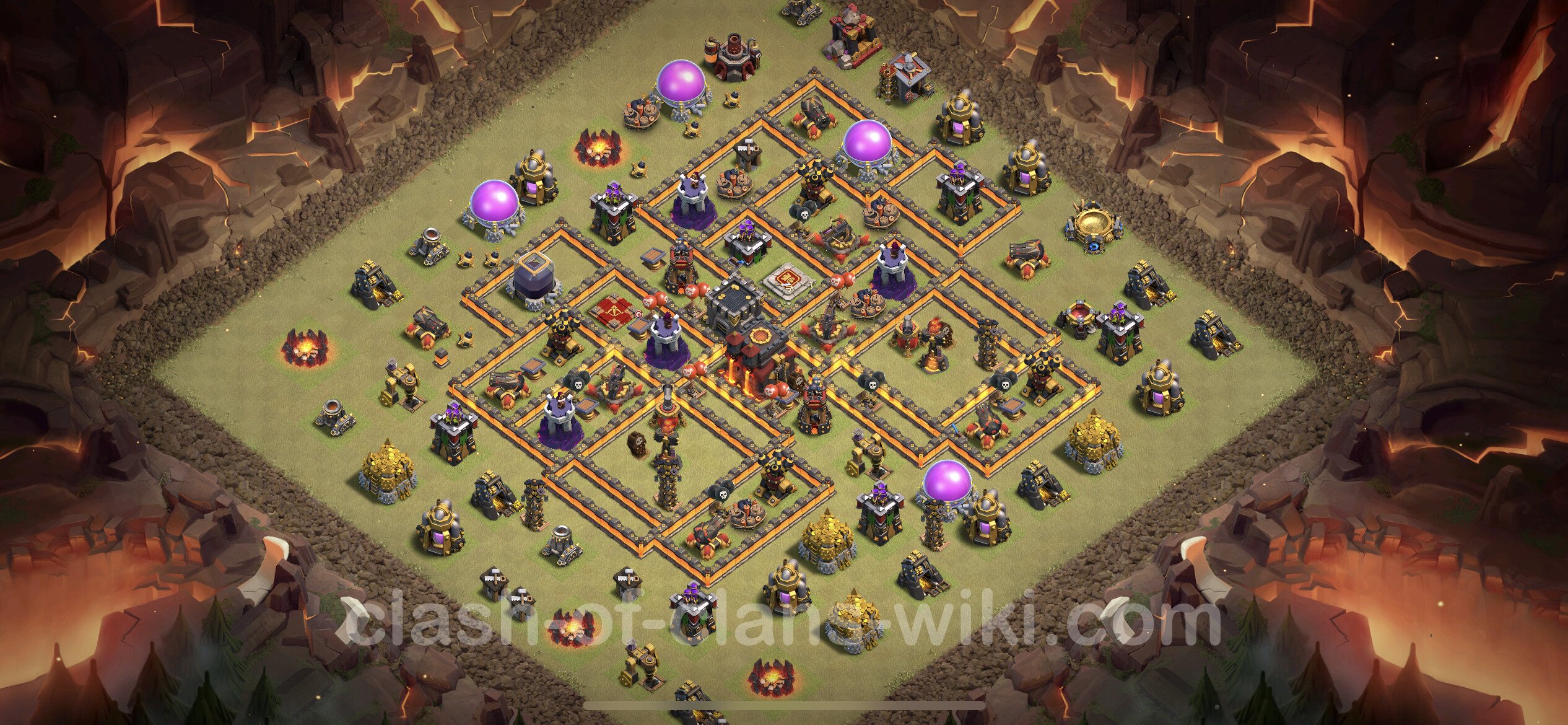 Top War Base TH10 with Link, Anti Everything - CWL Defence Layout 2021 - Cl...