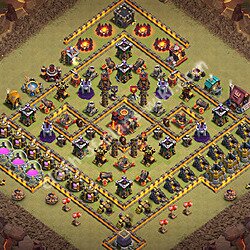 Diseño de aldea para Guerra Ayuntamiento 10 Copiar, Anti Todo, Híbrido - COC TH10 Perfecta Distribucion 2026 + Enlace, #3287