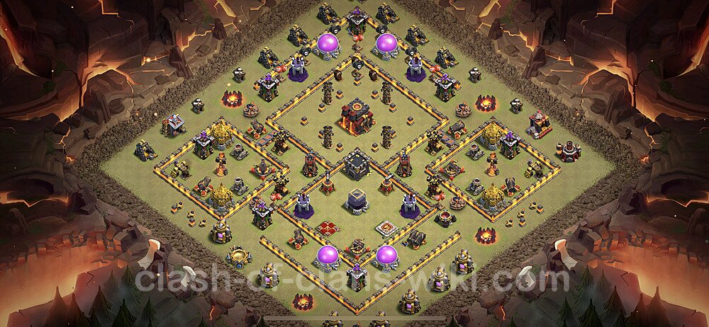 TH10 Max Levels War Base Plan with Link, Hybrid, Copy Town Hall 10 CWL Design 2023, #104