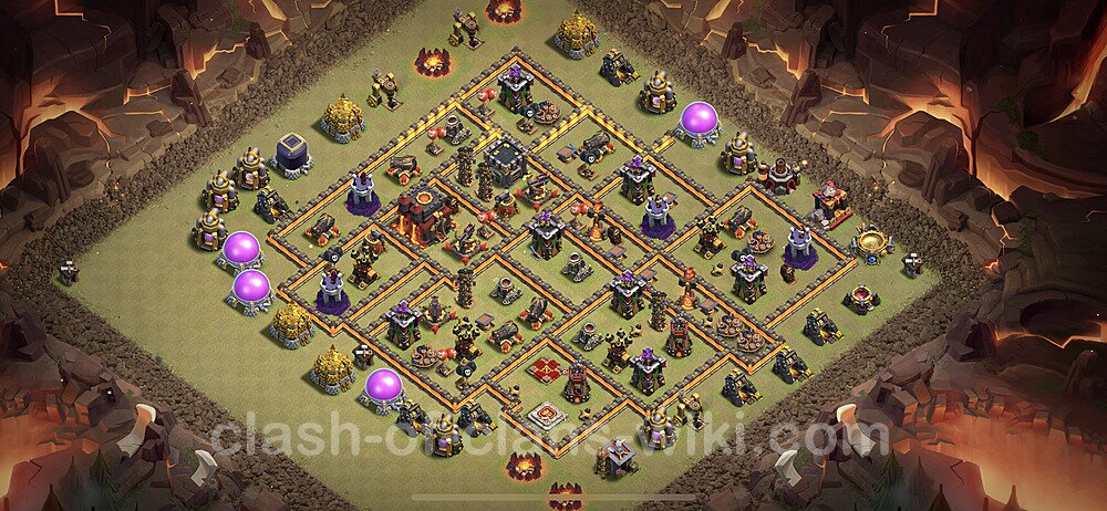 Die Anti 3 Sterne Clan War Base RH10 + Link 2023 - COC Rathaus Level 10 Kriegsbase (CK / CW), #1042
