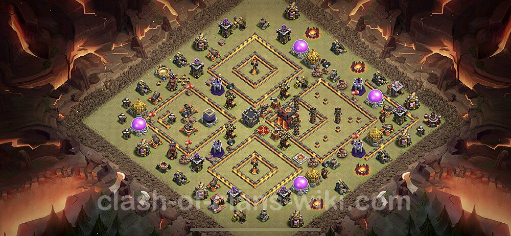 TH10 Max Levels War Base Plan with Link, Anti Everything, Copy Town Hall 10 CWL Design 2023, #105