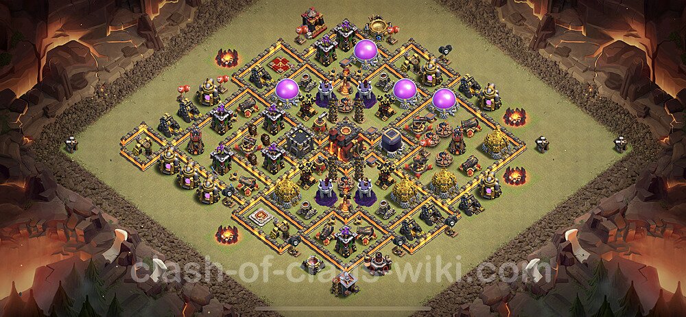 Die Maximal Clan War Base RH10 + Link, Anti 3 Sterne 2023 - COC Rathaus Level 10 Kriegsbase (CK / CW), #1142
