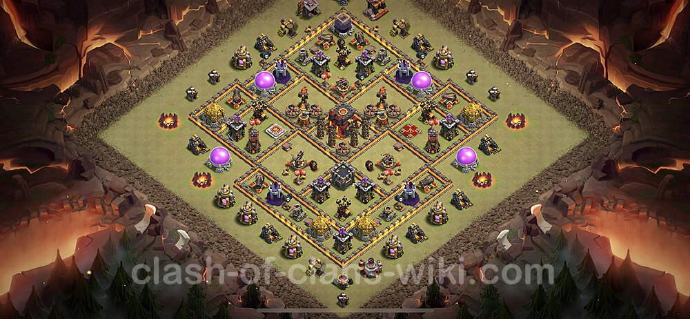 TH10 Max Levels War Base Plan with Link, Hybrid, Copy Town Hall 10 CWL Design 2023, #115
