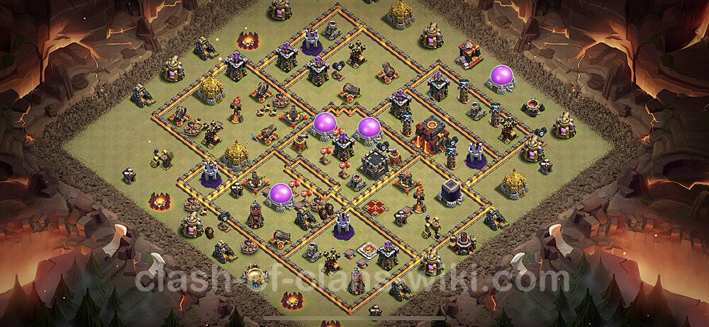 TH10 Max Levels War Base Plan with Link, Anti 3 Stars, Copy Town Hall 10 CWL Design 2024, #1331