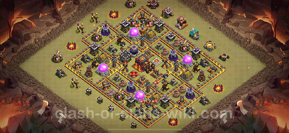 Die Clan War Base RH10 + Link, Anti Alles, Hybrid 2024 - COC Rathaus Level 10 Kriegsbase (CK / CW), #1649