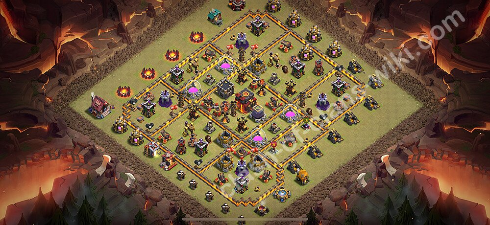 Top Anti 2 Etoiles Base de Guerre HDV 10 + Lien (Link), Anti Air / Dragon 2026 gdc - Hôtel de Ville 10 Base Copier, #1723