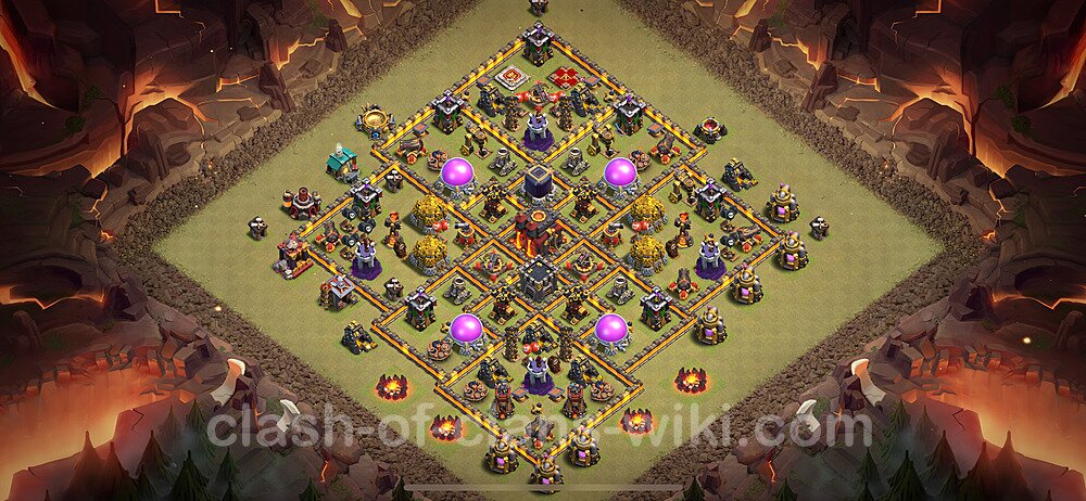 TH10 Max Levels War Base Plan with Link, Hybrid, Copy Town Hall 10 CWL Design 2024, #1741