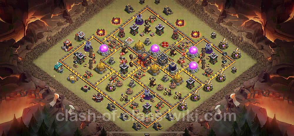 TH10 Max Levels War Base Plan with Link, Hybrid, Copy Town Hall 10 CWL Design 2024, #1744