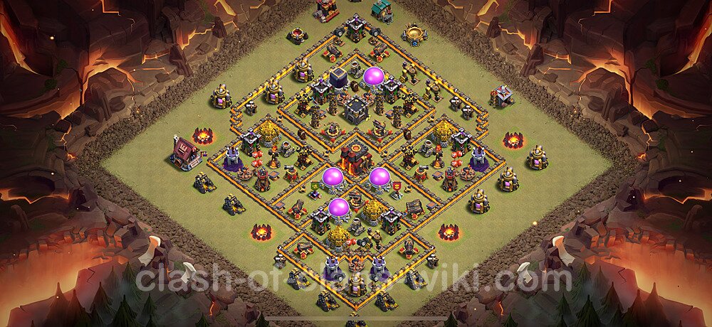 Die Clan War Base RH10 + Link, Anti Alles, Hybrid 2025 - COC Rathaus Level 10 Kriegsbase (CK / CW), #1774