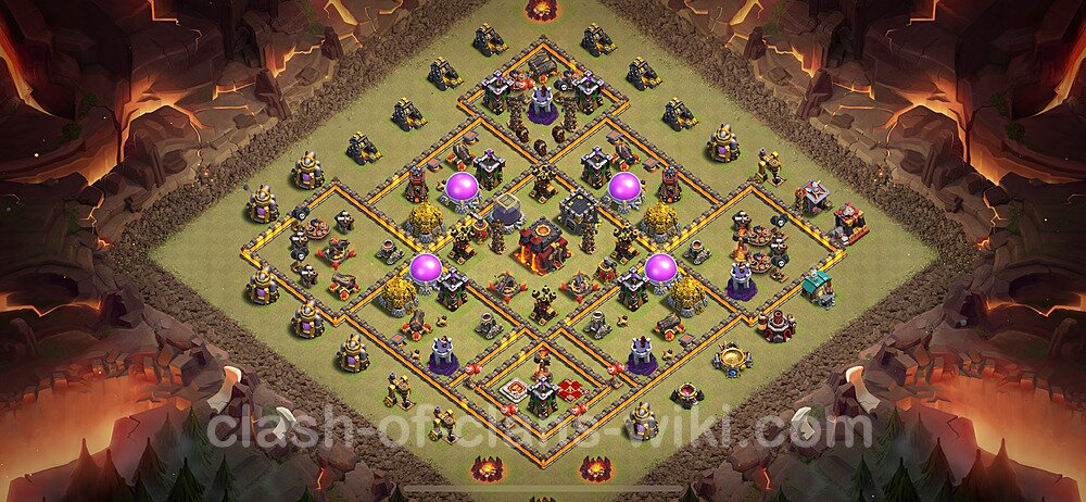 TH10 War Base Plan with Link, Anti Air / Dragon, Hybrid, Copy Town Hall 10 CWL Design 2024, #1848