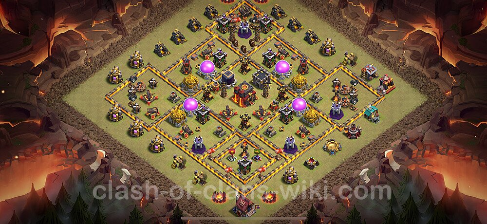 Die Clan War Base RH10 + Link, Anti Air / Dragon, Hybrid 2025 - COC Rathaus Level 10 Kriegsbase (CK / CW), #1848