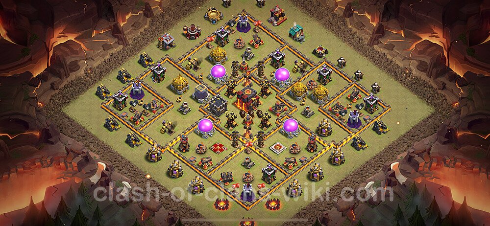 TH10 Max Levels War Base Plan with Link, Anti Everything, Copy Town Hall 10 CWL Design 2024, #1852