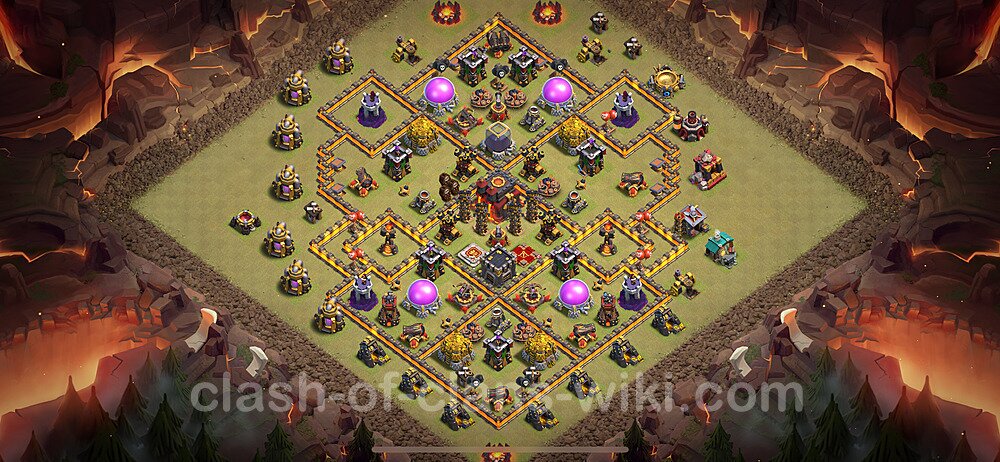 TH10 Anti 2 Stars War Base Plan with Link, Anti Everything, Copy Town Hall 10 CWL Design 2024, #1853