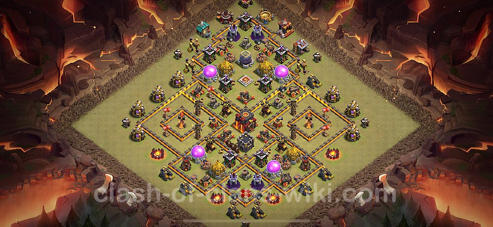 TH10 War Base Plan with Link, Anti Air / Dragon, Hybrid, Copy Town Hall 10 CWL Design 2024, #1905