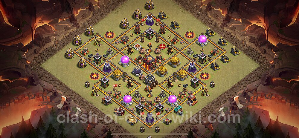 TH10 Anti 2 Stars War Base Plan with Link, Anti Everything, Copy Town Hall 10 CWL Design 2024, #1906