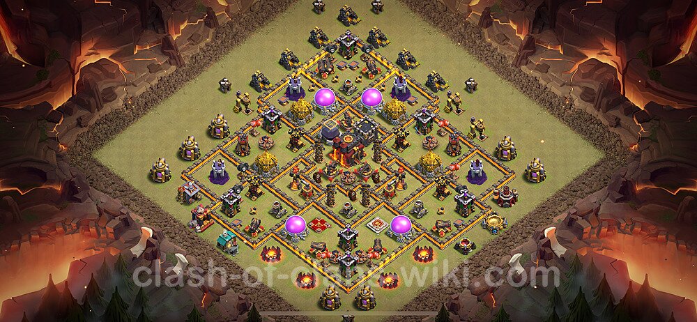 TH10 War Base Plan with Link, Anti Everything, Hybrid, Copy Town Hall 10 CWL Design 2024, #1907