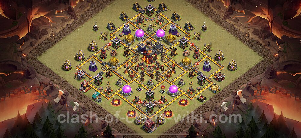 TH10 War Base Plan with Link, Anti Everything, Hybrid, Copy Town Hall 10 CWL Design 2025, #1907