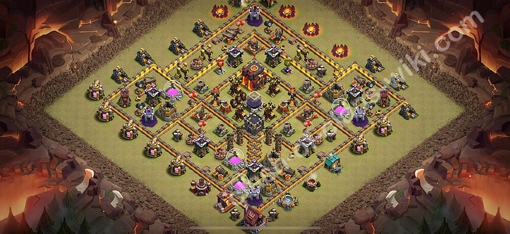 Top Anti 2 Etoiles Base de Guerre HDV 10 + Lien (Link), Ligue des légendes 2026 gdc - Hôtel de Ville 10 Base Copier, #1908