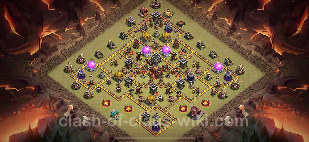 TH10 Max Levels War Base Plan with Link, Hybrid, Copy Town Hall 10 CWL Design 2025, #1909