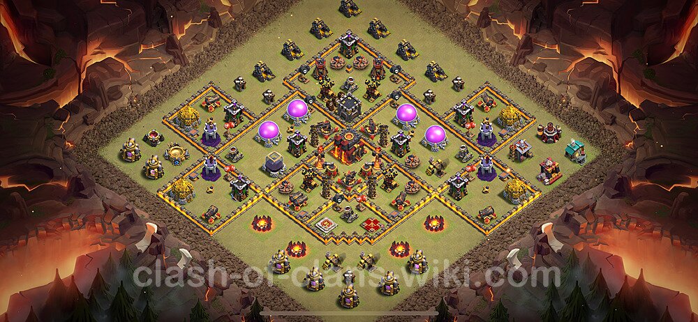 Die Anti 2 Sterne Clan War Base RH10 + Link, Hybrid 2024 - COC Rathaus Level 10 Kriegsbase (CK / CW), #1915