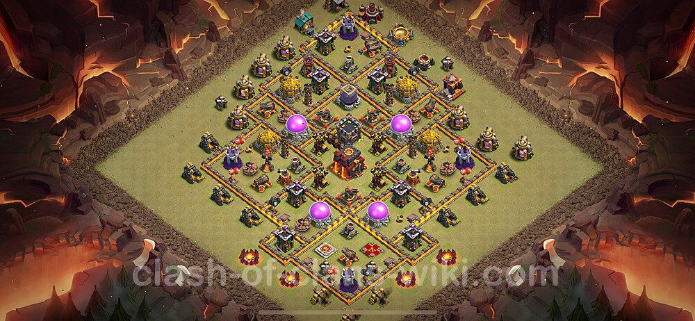 TH10 War Base Plan with Link, Anti Air / Dragon, Hybrid, Copy Town Hall 10 CWL Design 2024, #1917