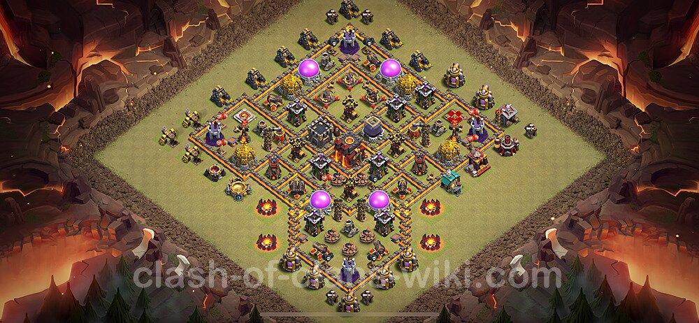 TH10 War Base Plan with Link, Anti Air / Dragon, Hybrid, Copy Town Hall 10 CWL Design 2024, #1985