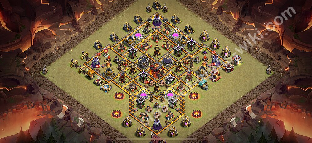 Top Base de Guerre HDV 10 + Lien (Link), Anti Air / Dragon, Hybride 2026 gdc - Hôtel de Ville 10 Base Copier, #1985